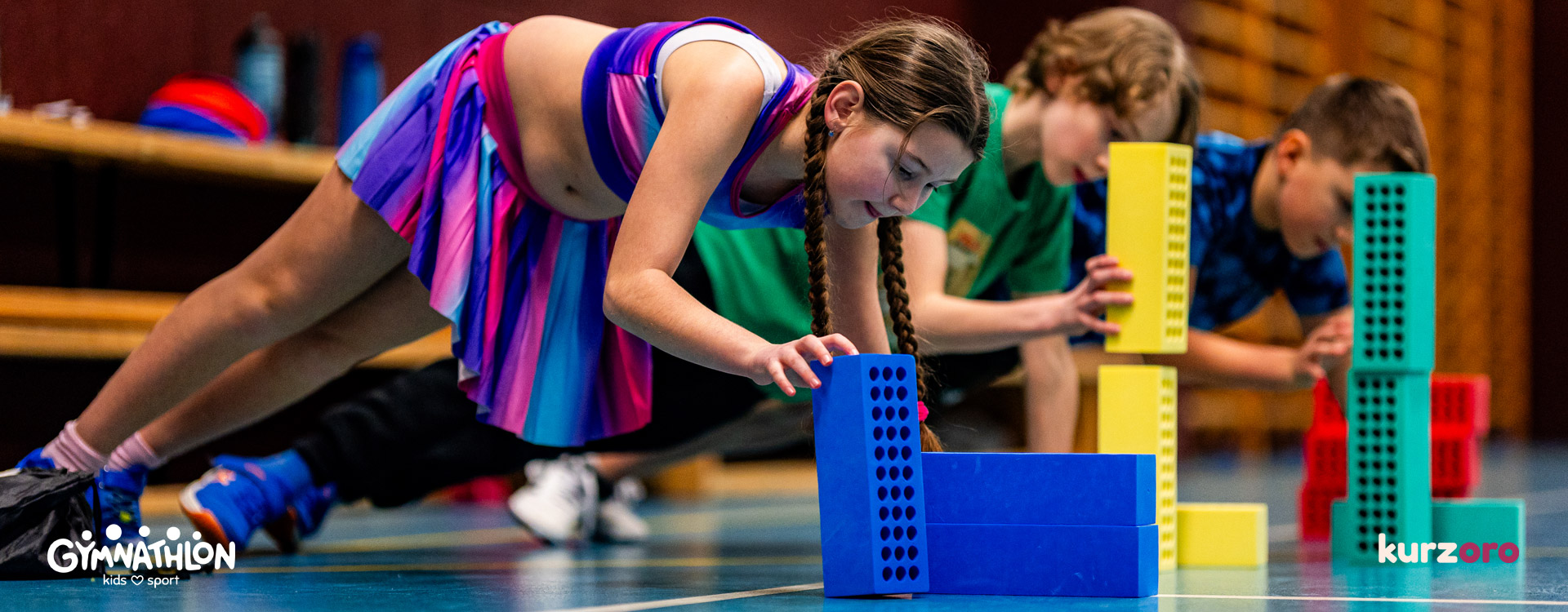 Gymnathlon Active – sportovní kurz pro děti 8–11 let zaměřený na rozvoj všestrannosti a pravidelných pohybových návyků.