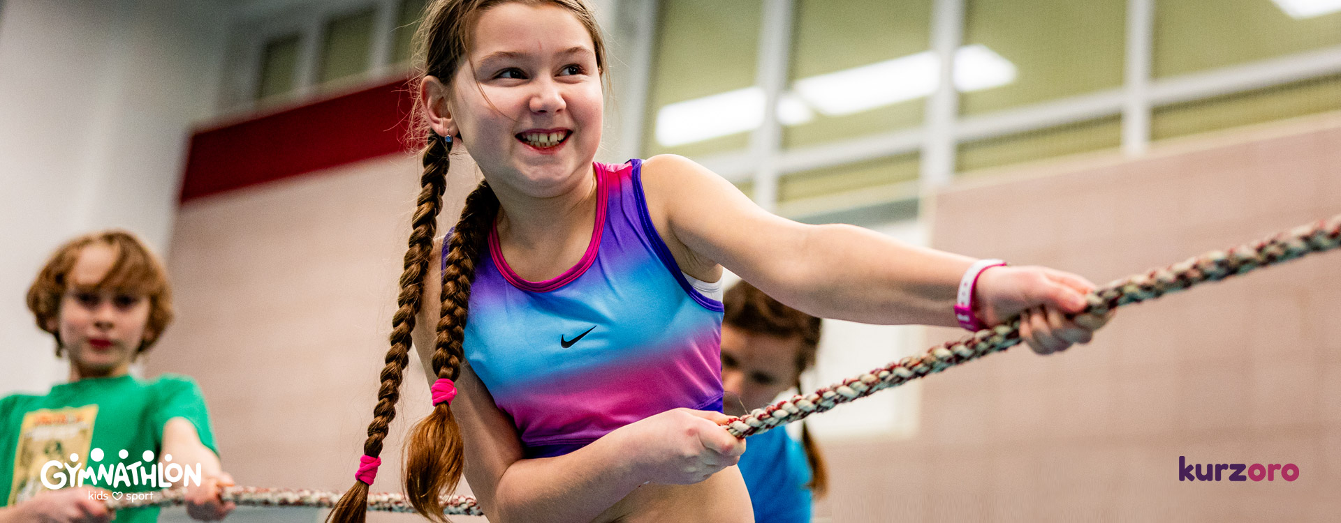 Gymnathlon Active – sportovní kurz pro děti 8–11 let zaměřený na rozvoj všestrannosti a pravidelných pohybových návyků.