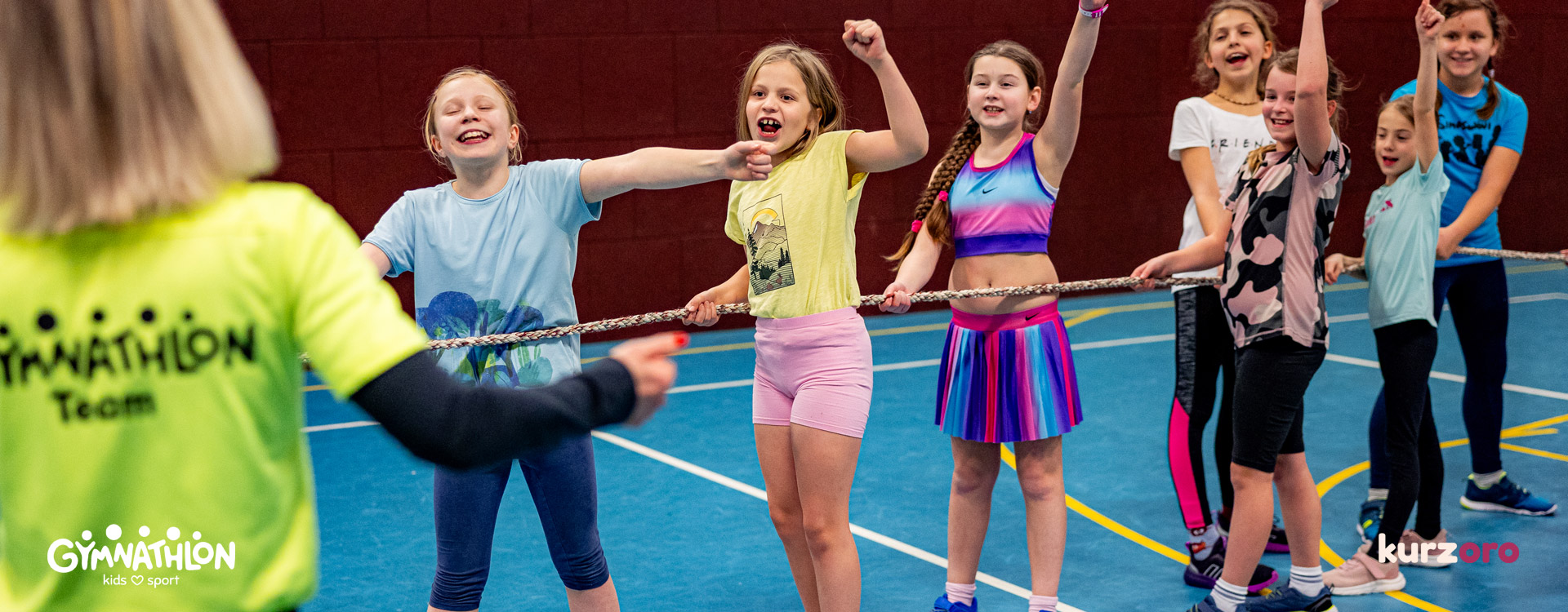 Gymnathlon Sportmix – multisportovní kurz pro děti 6–9 let zaměřený na rozvoj všestrannosti, týmové spolupráce a sportovních dovedností.