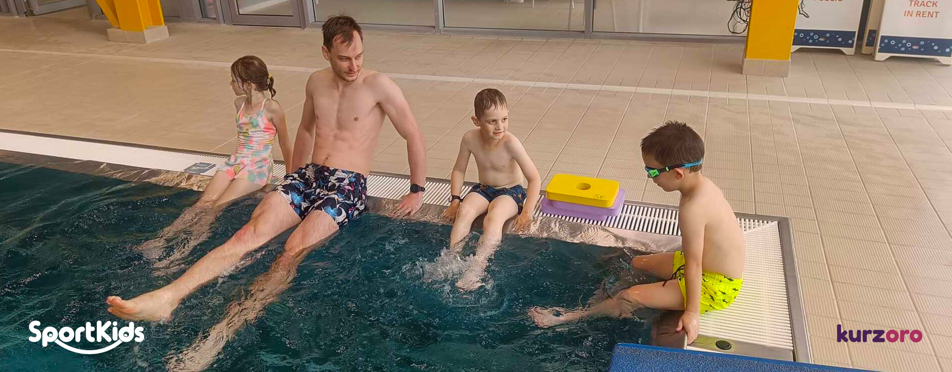 SportKids – víkendový kurz plavání pro děti 5–12 let, které se učí jistotě ve vodě, správné technice a podle své úrovně také jednotlivým plaveckým stylům.